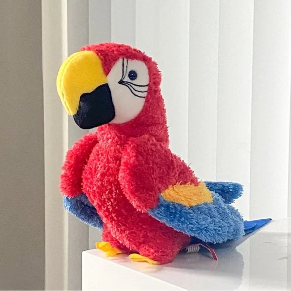 Gabby Red Parrot Soft Plush Toy from Douglas Toys - Picture 3 of 5